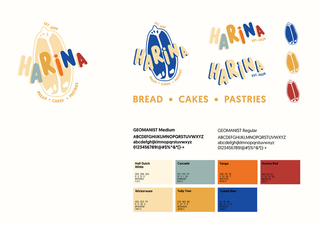 装饰艺术风格面包店品牌形象设计 菲律宾 面包店 复古 字母 vi设计 logo设计 logo设计 VI设计 空间设计 视觉餐饮