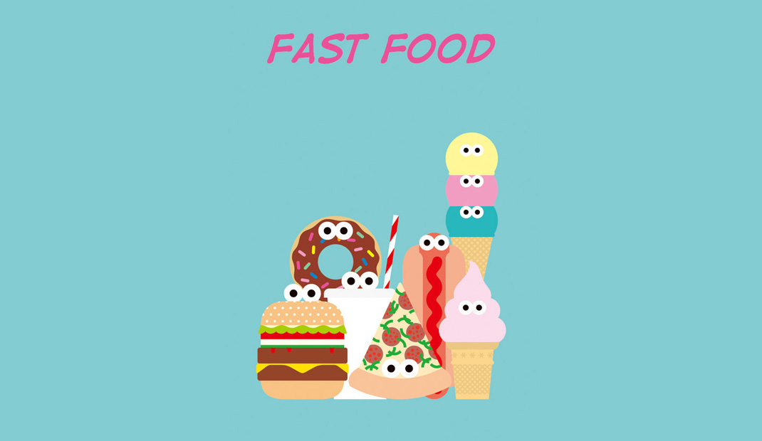 快餐食品插画广告设计