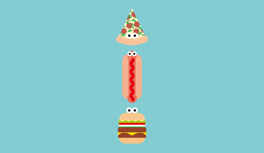 快餐食品插画广告设计 日本 汉堡 饮品 甜品 手绘 海报设计 logo设计 VI设计 空间设计 视觉餐饮