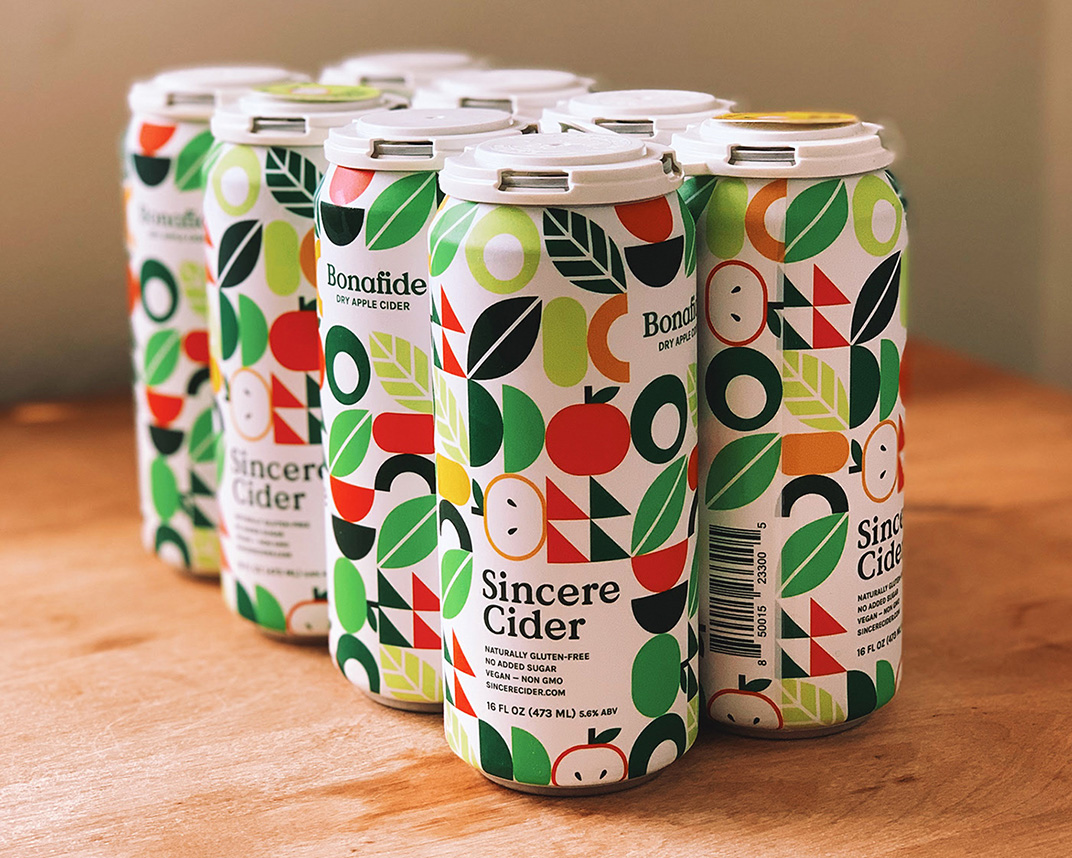 苹果酒包装设计 美国 饮品 苹果酒 灌装 包装设计 插图 绿色 清新 logo设计 vi设计 空间设计 视觉餐饮