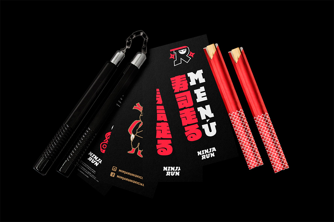 寿司餐厅品牌忍者跑 墨西哥 日本 寿司 忍者 食物 霓虹灯 食物 logo设计 vi设计 空间设计 视觉餐饮