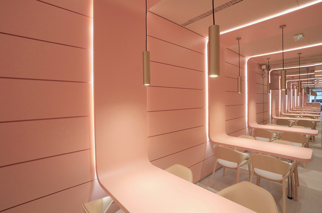 街头美食餐厅巴黎法国 巴黎 粉色 阵列空间 logo设计 vi设计 空间设计 视觉餐饮