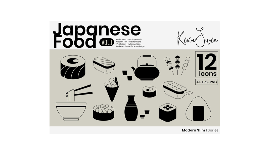 日本食品图标集设计 | Designer by Kevin Swen