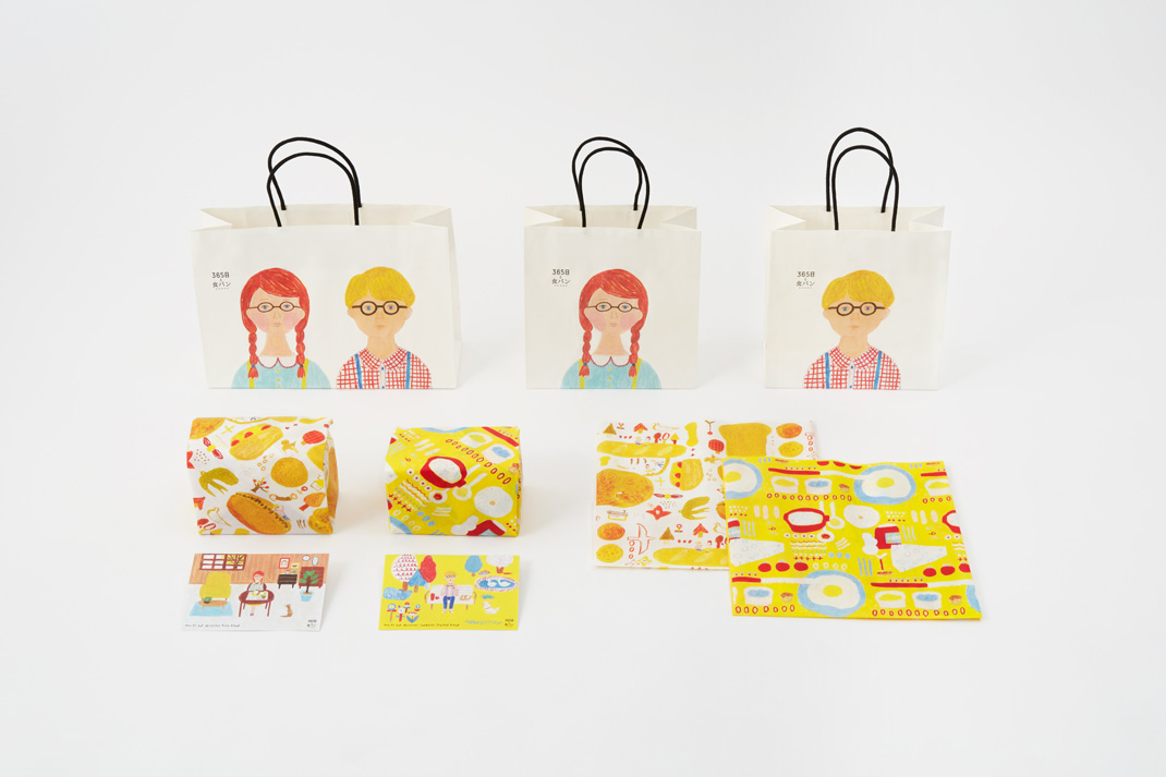 365天和面包 日本 面包店 手绘 插画设计 包装设计 logo设计 vi设计 空间设计