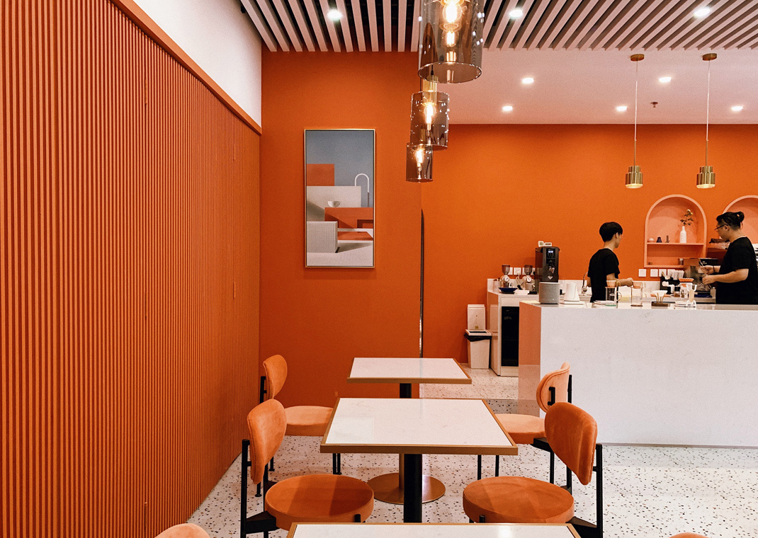 奶油鲜活橙咖啡店fika rum 深圳海上世界 咖啡店 橙色 网红店 logo设计 vi设计 空间设计