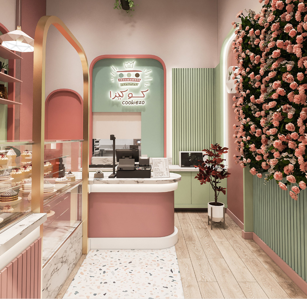 甜品店 开罗 面包店 甜品点 粉色 logo设计 vi设计 空间设计