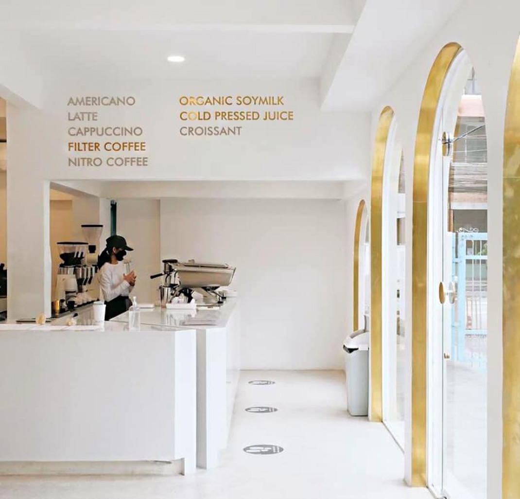咖啡店Yelloo.th 泰国 咖啡馆 拱形  logo设计 vi设计 空间设计