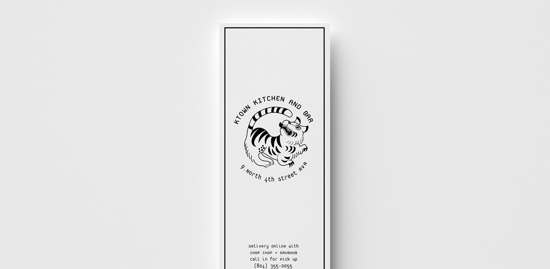 老虎餐厅KTown Kitchen & Bar 美国 手绘插画 动物 老虎 logo设计 vi设计 空间设计