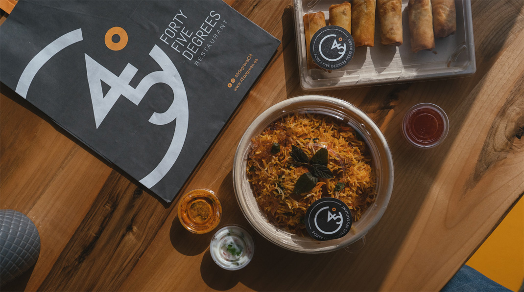 45度餐厅 卡塔尔 数字设计 字体设计 包装设计 菜单设计 logo设计 vi设计 空间设计