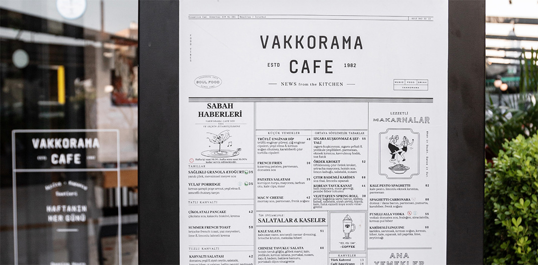 咖啡店VAKKORAMA 土耳其 咖啡店 插画设计 包装设计 logo设计 vi设计 空间设计