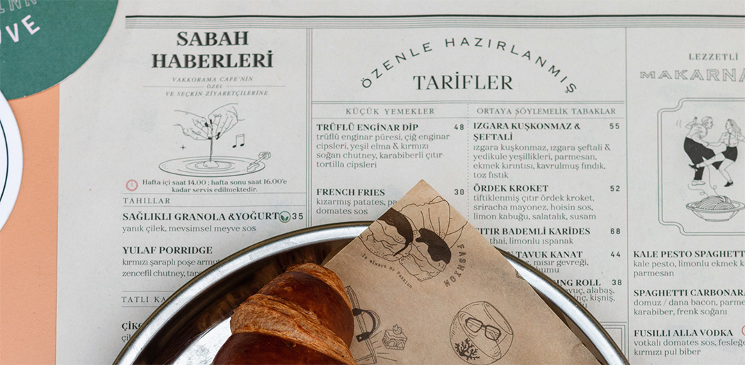 咖啡店VAKKORAMA 土耳其 咖啡店 插画设计 包装设计 logo设计 vi设计 空间设计