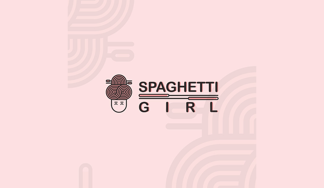 意大利面女孩插图logo设计，埃及 | Designed by beshoy romany