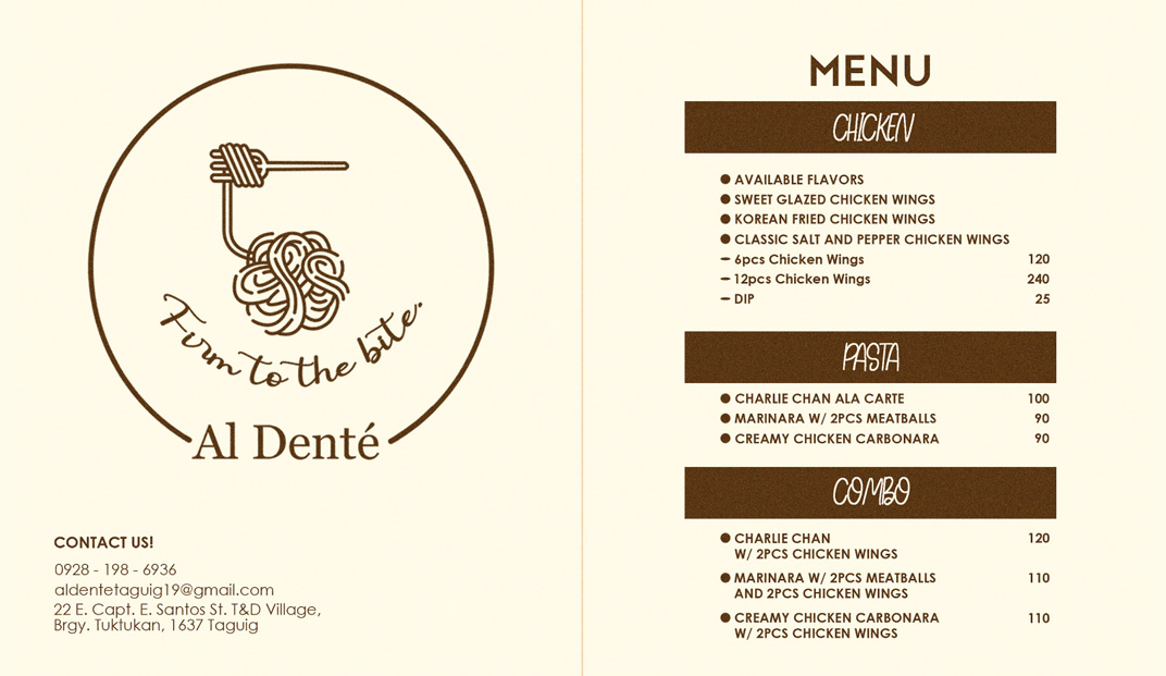 面食餐厅Al Dente logo设计，菲律宾 | Designed by Teeey Valencia