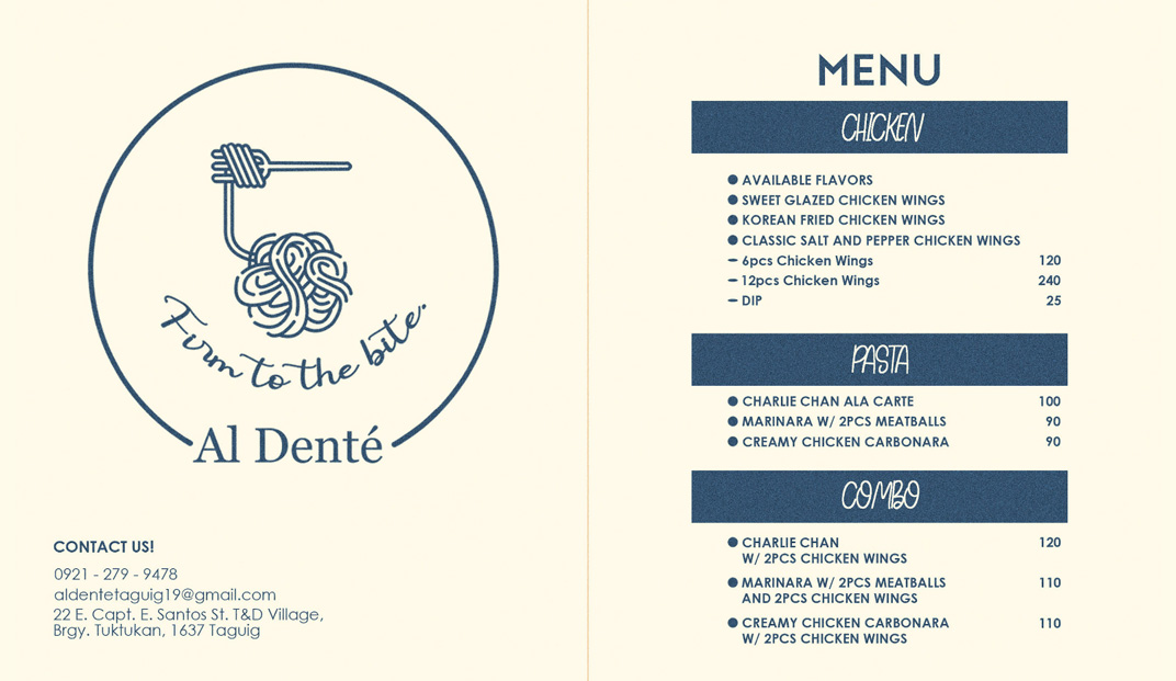 面食餐厅Al Dente logo设计 菲律宾 面食 插画设计 插图设计 logo设计 vi设计 空间设计