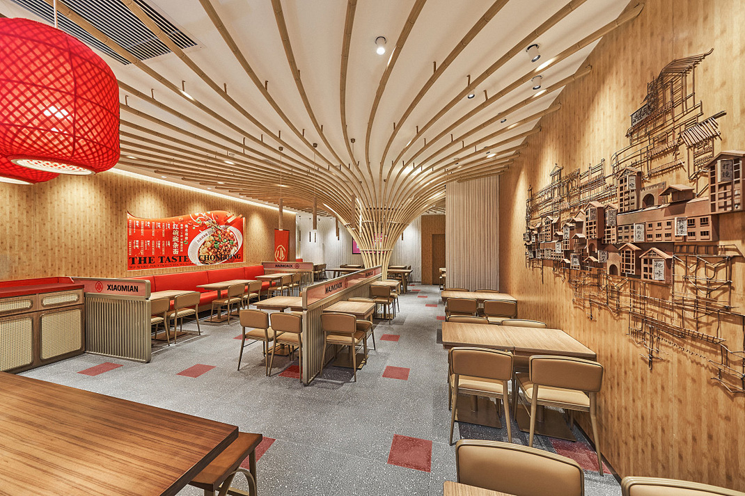遇见小面空间设计 主题餐厅 字体设计 竹子 logo设计 vi设计 空间设计