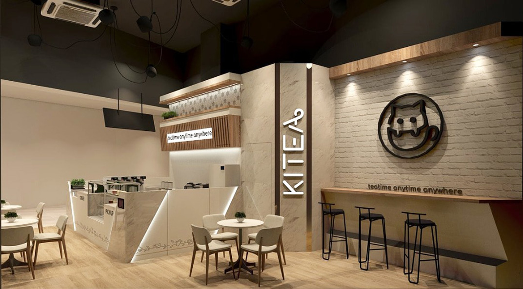 奶茶店KITEA.café 澳大利亚 奶茶店 饮品店 插画设计 logo设计 vi设计 空间设计