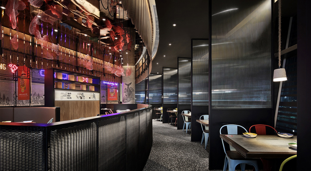 探鱼 深圳 主题餐厅 品牌理念 空间融合 logo设计 vi设计 空间设计