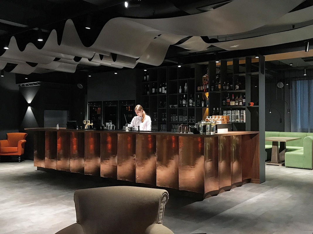 酒吧餐厅 俄罗斯 酒吧 木材 铜 石墨 logo设计 vi设计 空间设计