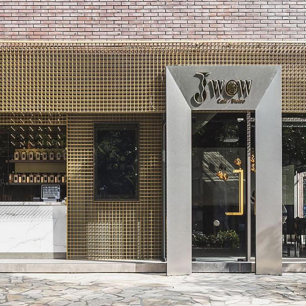 咖啡店J WOW Cafe 台湾 咖啡店 字母设计 金属 logo设计 vi设计 空间设计