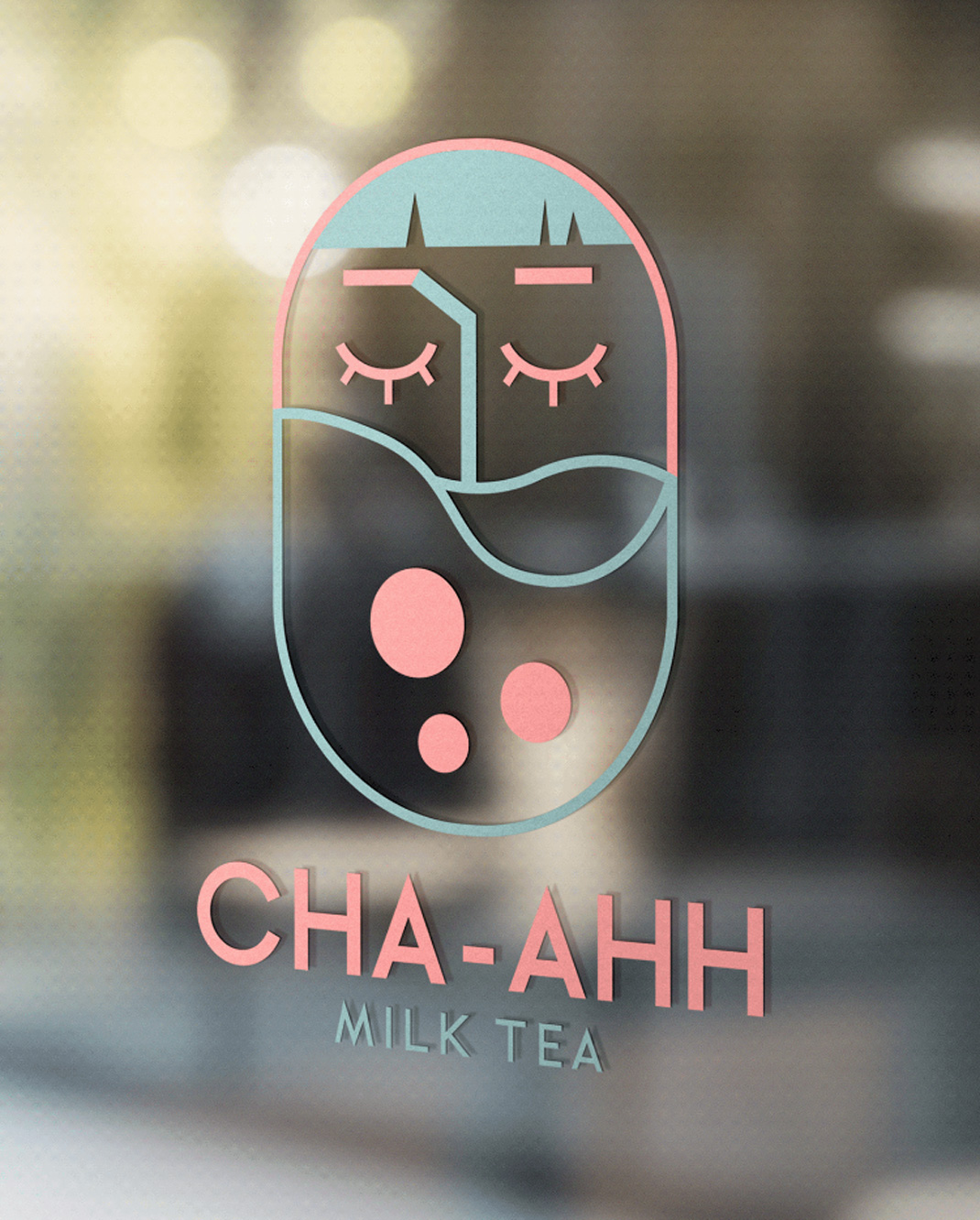 茶茶奶茶店CHA-AHH Milk Tea 菲律宾 奶茶店 插画设计 字体设计 logo设计 vi设计 空间设计