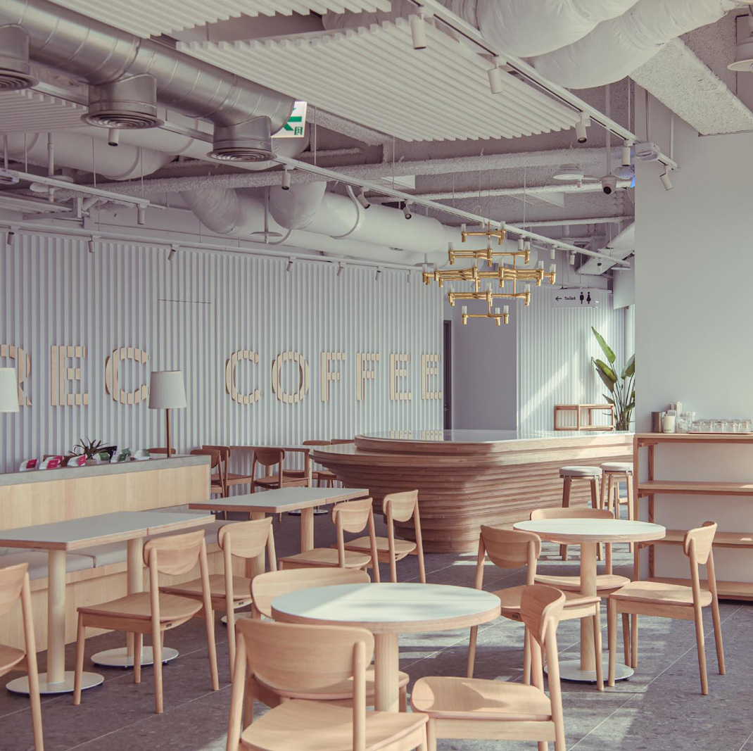 咖啡馆EC COFFEE Taiwan 台湾 咖啡店 格栅 logo设计 vi设计 空间设计