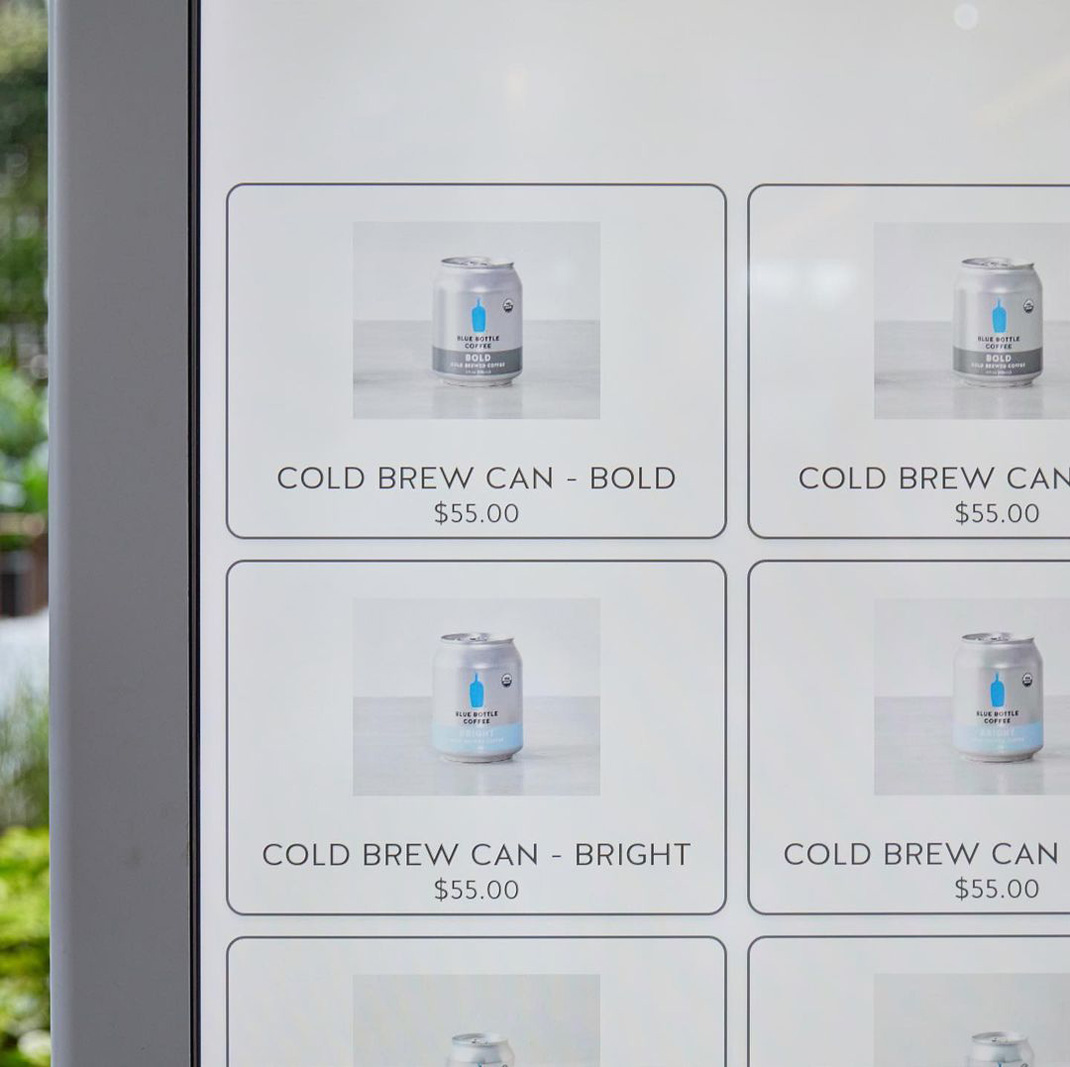 Blue Bottle Coffee 香港首部自动贩卖机 香港 咖啡店 自动售货机 logo设计 vi设计 空间设计
