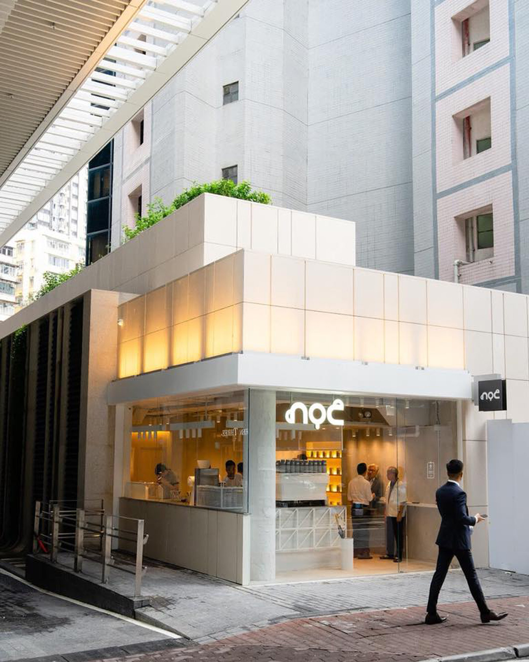 咖啡店NOC Lee Garden Three 香港 咖啡店 白色空间 logo设计 vi设计 空间设计