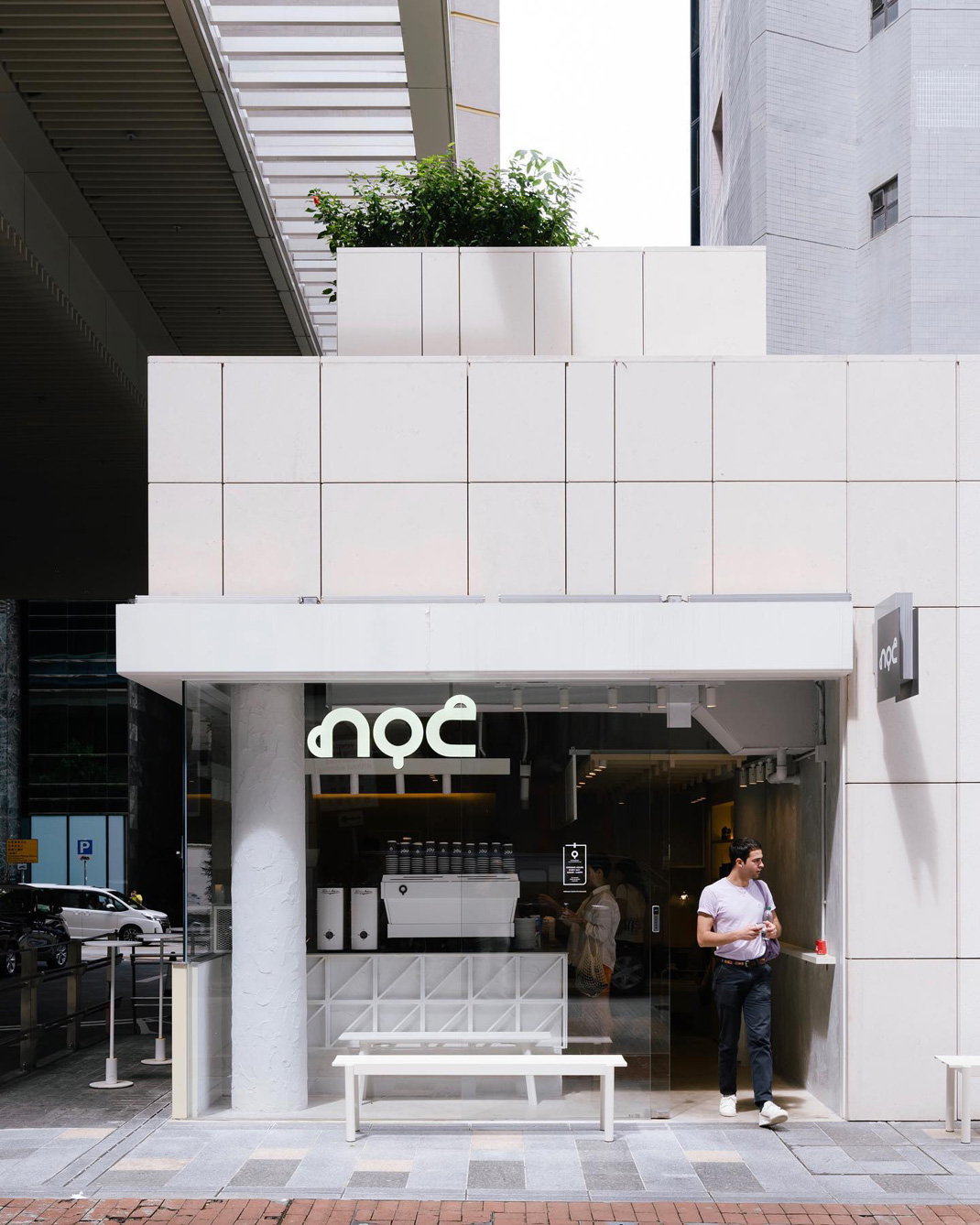 咖啡店NOC Lee Garden Three 香港 咖啡店 白色空间 logo设计 vi设计 空间设计