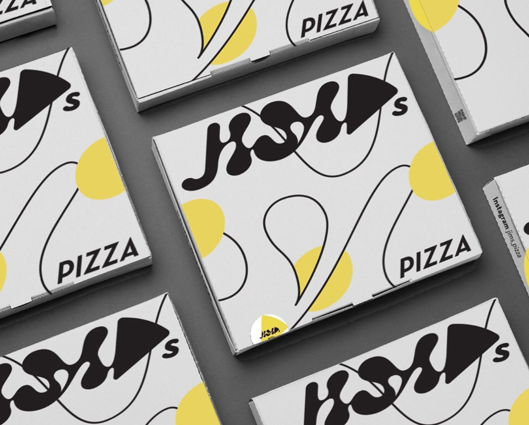Jim's Pizza披萨餐厅 台湾 披萨 字体设计 外卖 包装设计 logo设计 vi设计 空间设计
