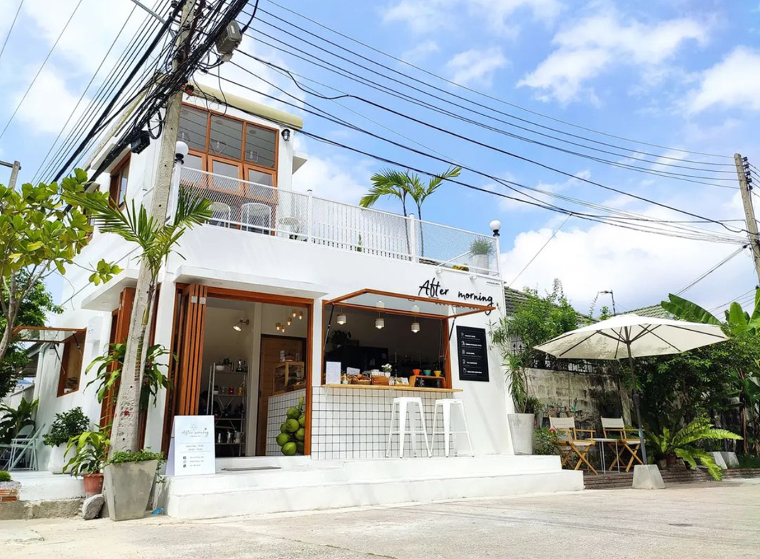 咖啡店After morning cafe 泰国 咖啡店 白色空间 logo设计 vi设计 空间设计