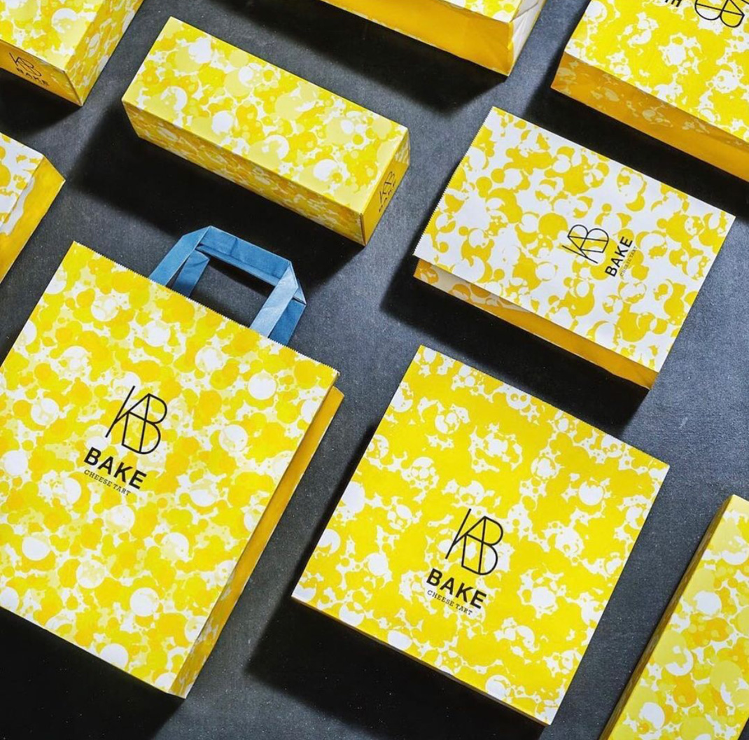 面包店BAKE Cheese Tart 泰国 曼谷 面包店 黄色调 包装设计 logo设计 vi设计 空间设计