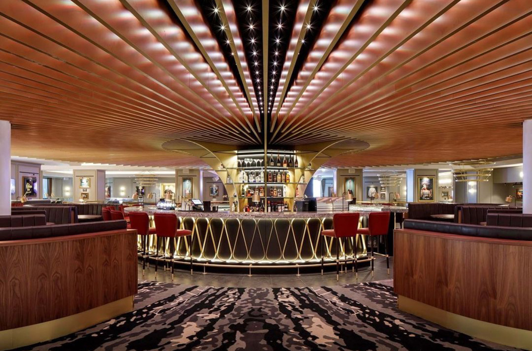 酒店餐厅Hard Rock Hotel London 英国 伦敦 酒店餐厅 酒吧 异形吊顶 logo设计 vi设计 空间设计