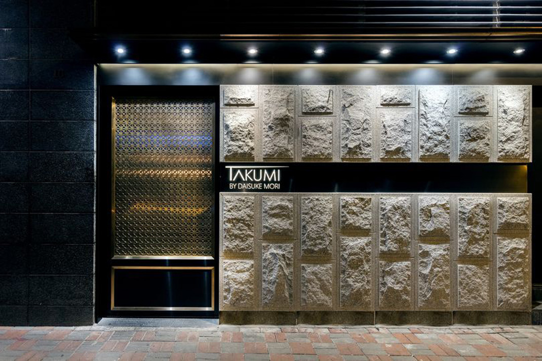 日式餐厅Takumi by Daisuke Mori 香港 日式餐厅 米其林 不锈钢 logo设计 vi设计 空间设计