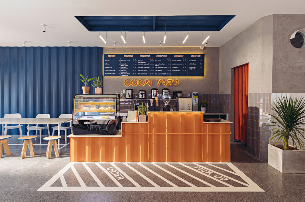 咖啡店Goon Yard 越南 咖啡店 集装箱 橙色 logo设计 vi设计 空间设计