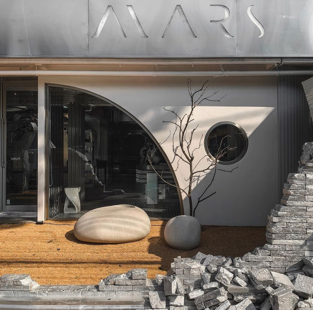 咖啡店mars.cnx 韩国 咖啡店 洞穴 太空 未来 logo设计 vi设计 空间设计