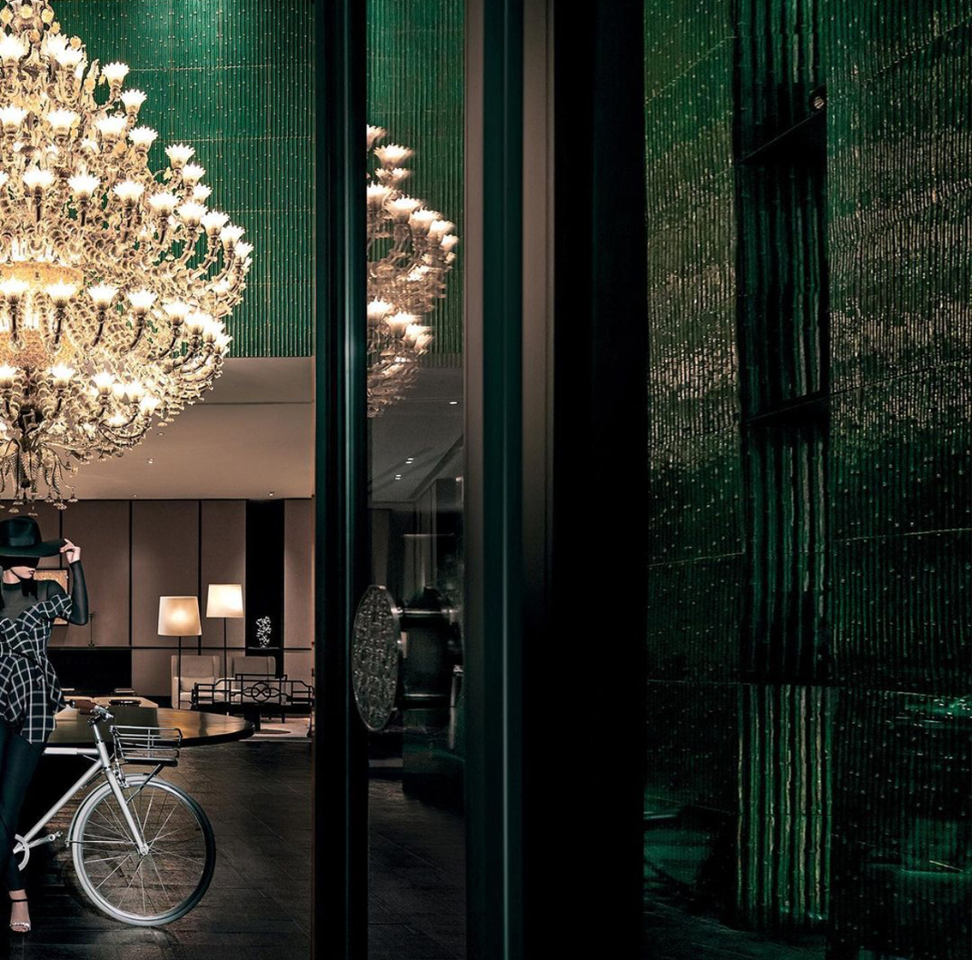 酒店餐厅The Middle House 上海 酒店餐厅 绿色 透明性 砖 logo设计 vi设计 空间设计