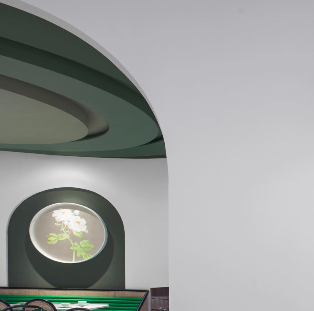 绿色主题餐饮空间 香港 绿色 圆形 插画 logo设计 vi设计 空间设计