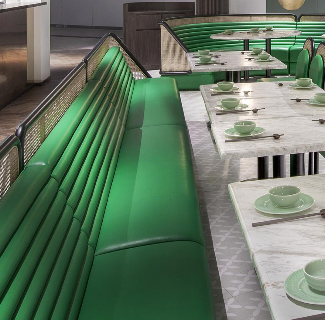 绿色主题餐饮空间 香港 绿色 圆形 插画 logo设计 vi设计 空间设计