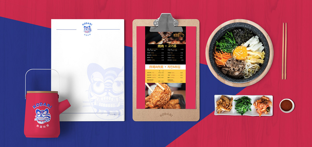 老虎图形餐厅品牌形象设计 韩国 老虎 插图 外卖 logo设计 vi设计 空间设计