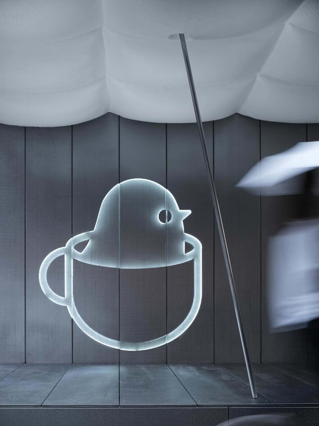 咖啡店Birdie Cup Coffee 上海 咖啡店 白色 浮板 试验空间 logo设计 vi设计 空间设计
