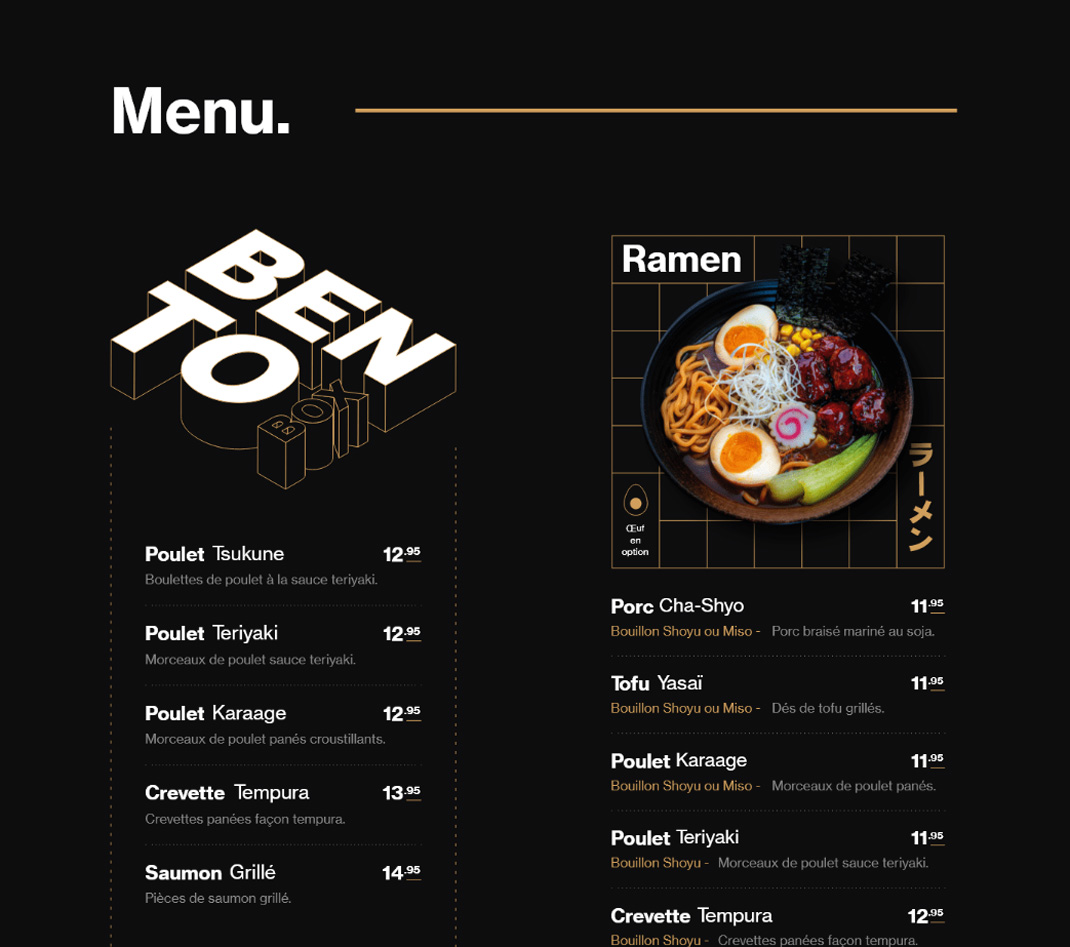 拉面餐厅 法国 里昂 菜单设计 面条 拉面 logo设计 vi设计 空间设计