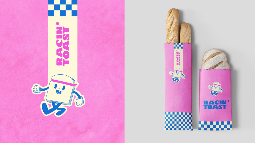 赛车吐司Racin' Toast 巴西 里约热内卢 面包店 粉色 插画设计 logo设计 vi设计 空间设计