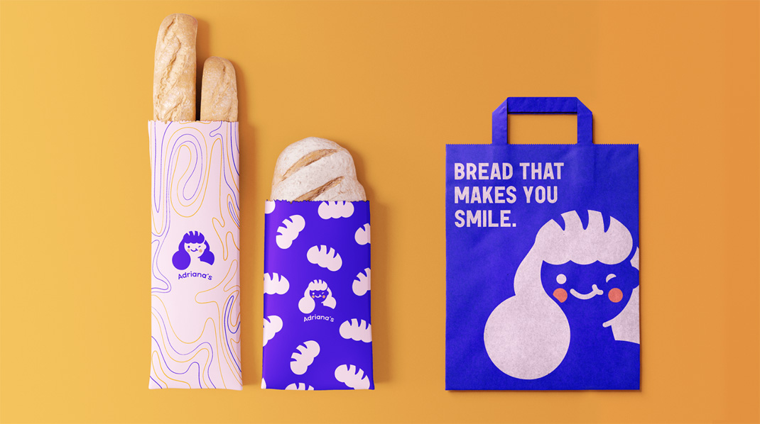 阿德里安娜的面包店 美国 纽约 面包店 人物 插图设计 logo设计 vi设计 空间设计