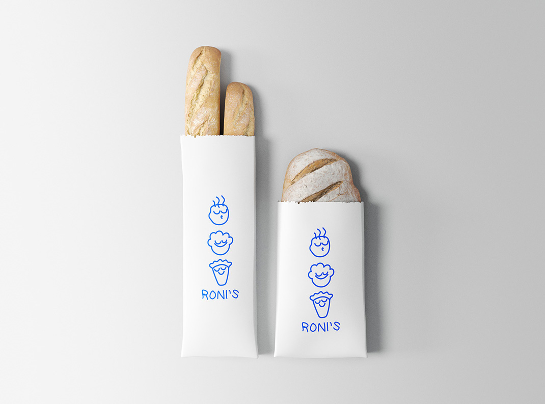 面包店RONI'S 法国 巴黎 面包店 插画设计 菜单设计 logo设计 vi设计 空间设计