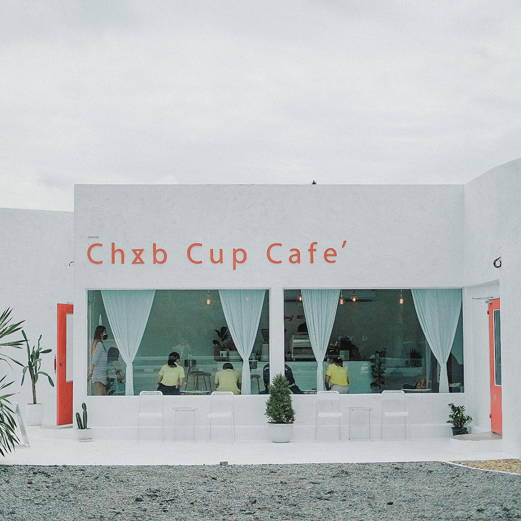 咖啡店Chxb Cup Cafe 泰国 咖啡店 极简 白色 logo设计 vi设计 空间设计