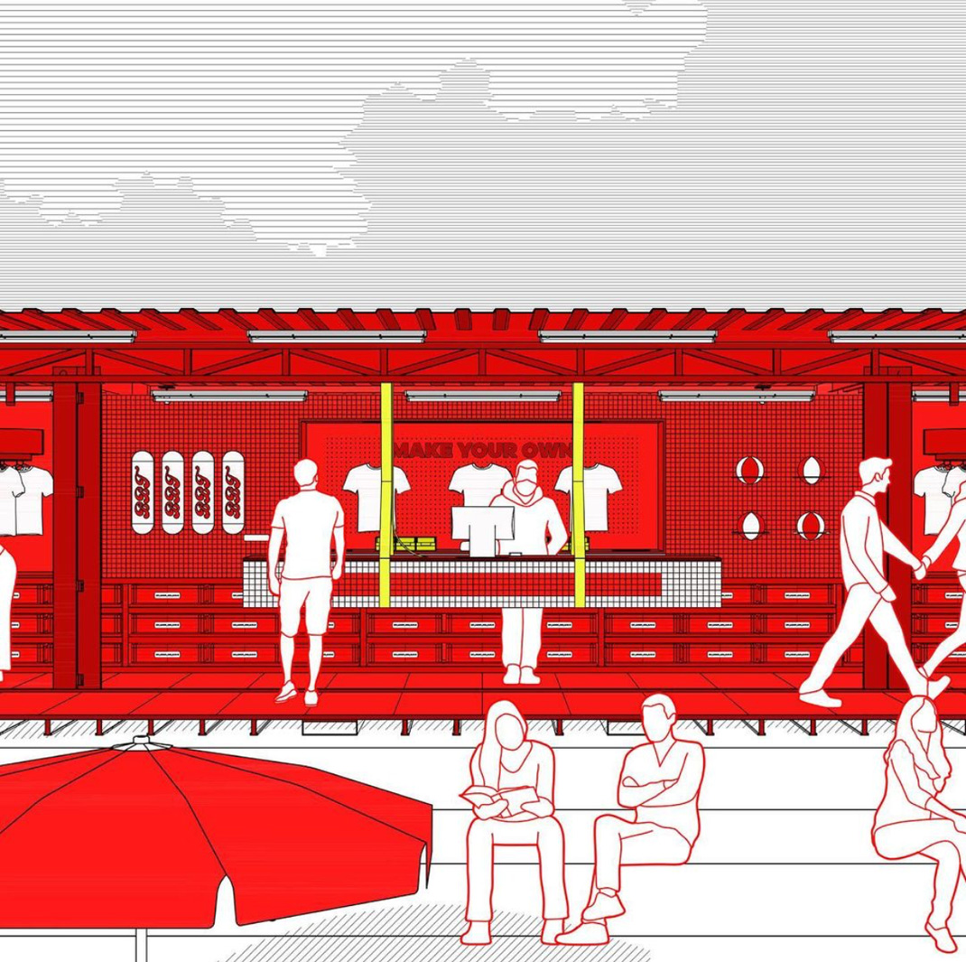 红色服装融合概念空间bbtkw 科威特 概念空间 服装店 红色 汉堡店 logo设计 vi设计 空间设计