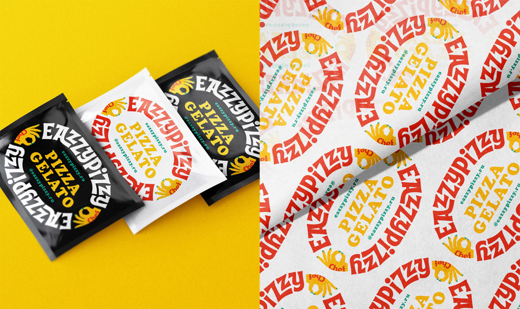 比萨和冰淇淋EazzyPizzy 迪拜 比萨 冰淇淋 字体设计 插画设计 包装设计 logo设计 vi设计 空间设计