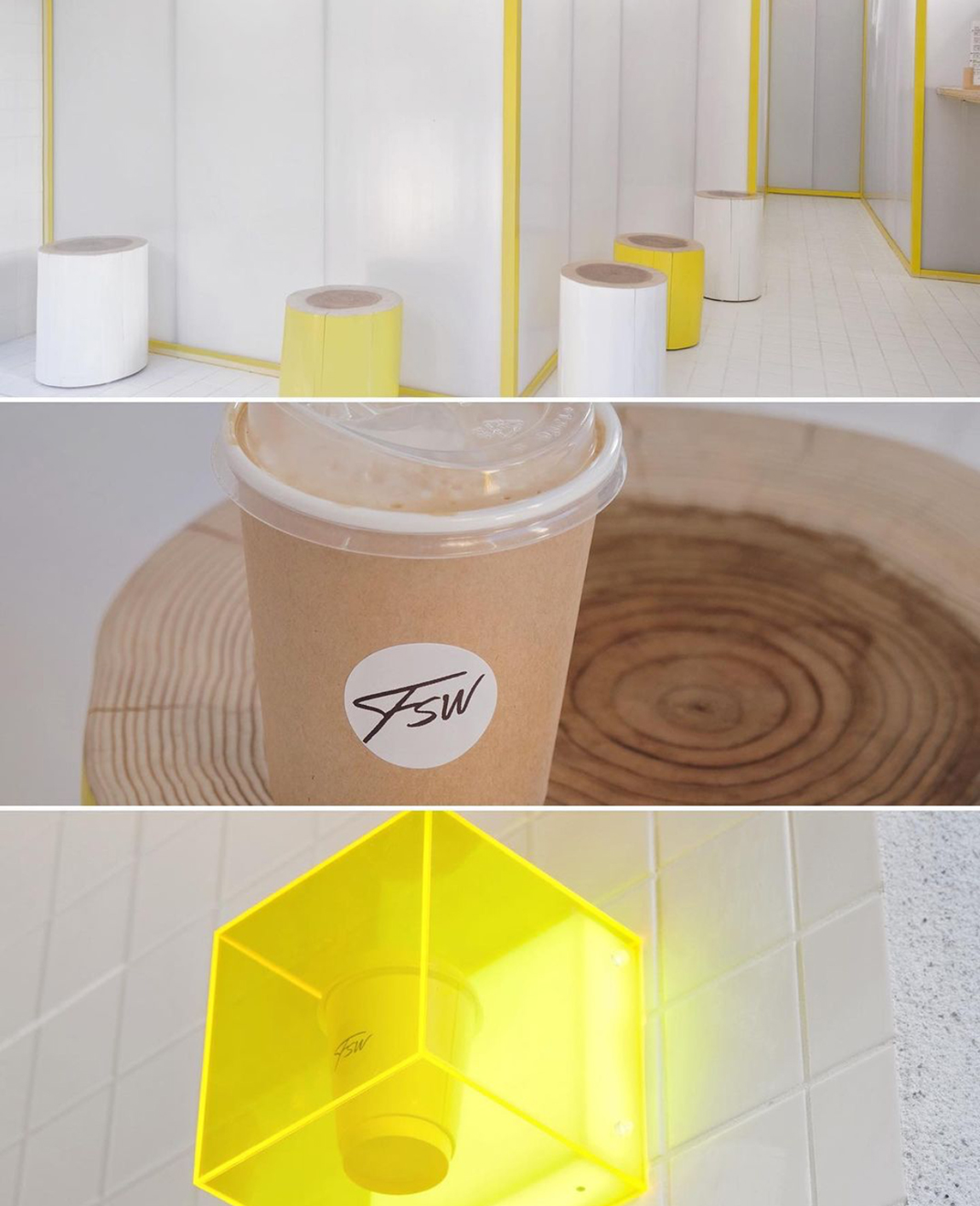 黄色调咖啡店Fifteen Steps 台湾 咖啡店 黄色调 外卖 半透明 街铺 logo设计 vi设计 空间设计