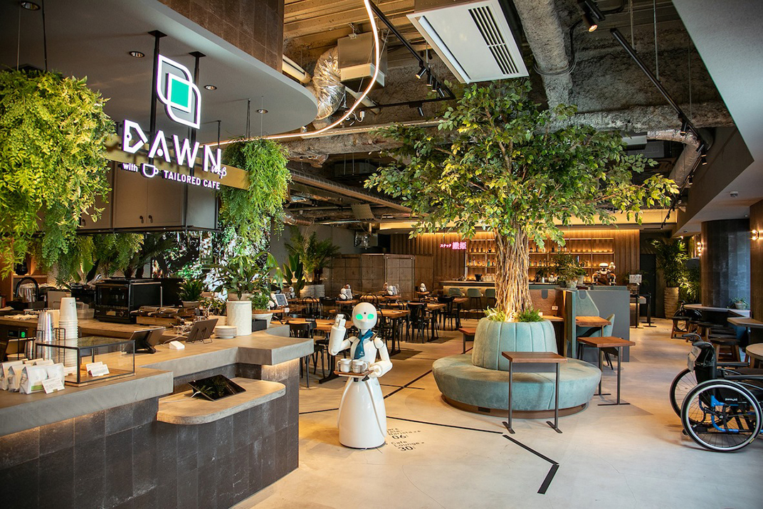 交替机器人咖啡馆dawncafe2021 日本 咖啡馆 机器人 酒柜 logo设计 vi设计 空间设计