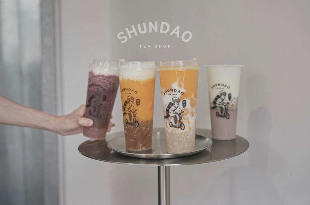 顺道茶饮店Shundao 台湾 茶饮店 插画设计 菜单设计 水磨石 logo设计 vi设计 空间设计